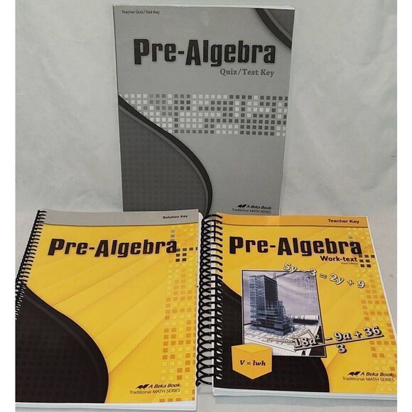 A Beka "Pre-Algebra"  Work-text + Solution Key + Teacher quiz/test Key, Third Ed - Picture 1 of 7